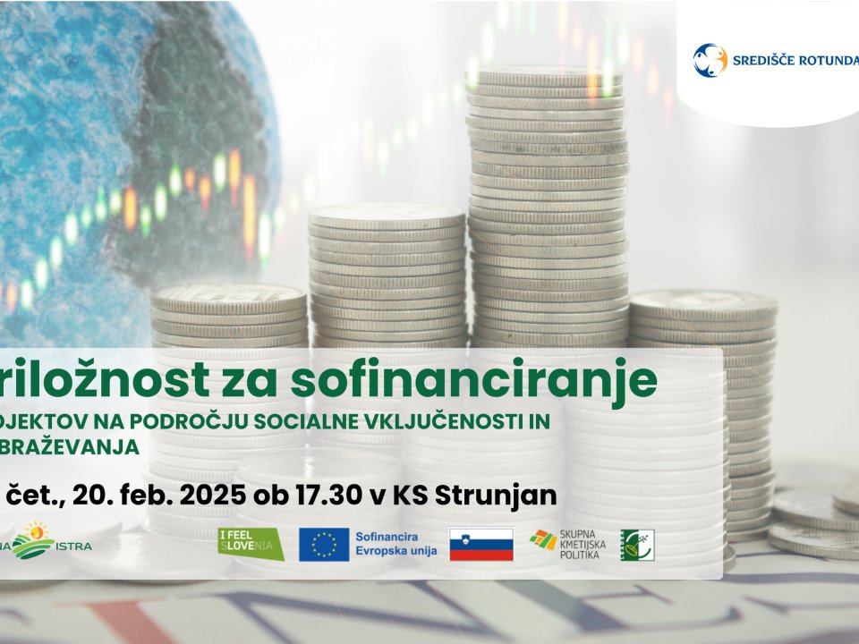 Vabilo na tematsko delavnico: Priložnost za sofinanciranje, Strunjan